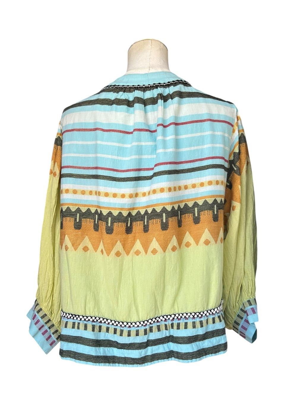 Pearl And Caviar ZAKAR  AQUA AND LEMON PRINT Shrug Jacket XS/S - Picture 7 of 13